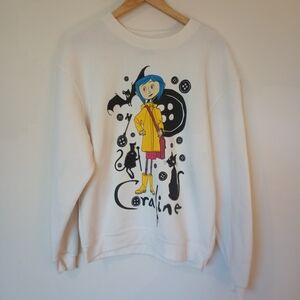 Coraline Ivory "Some things Are Not As They Seem" Graphic Sweatshirt Size L